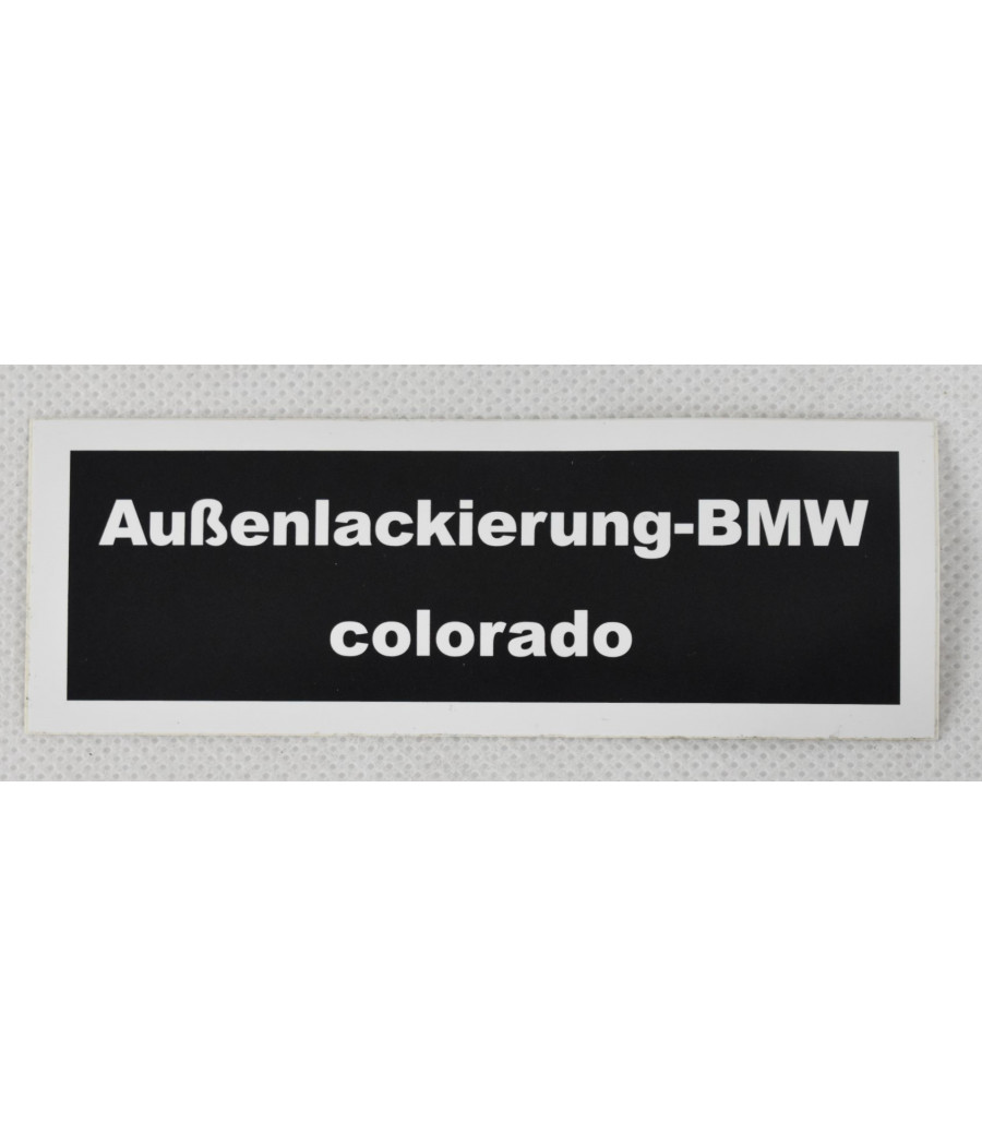 Sticker exterior paint colorado color code 002 BMW E9 2.5 CS - 3.0 CSL CS-12E9 Sticker exterior paint colorado color code 002 BMW E9 2.5 CS - 3.0 CSL CS-12E9