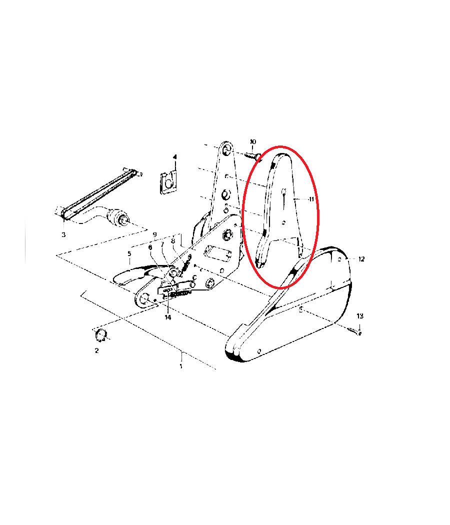 Cover seat fitting left top BMW E12 518 - 528i from 03 / 1975 CS-853353E12