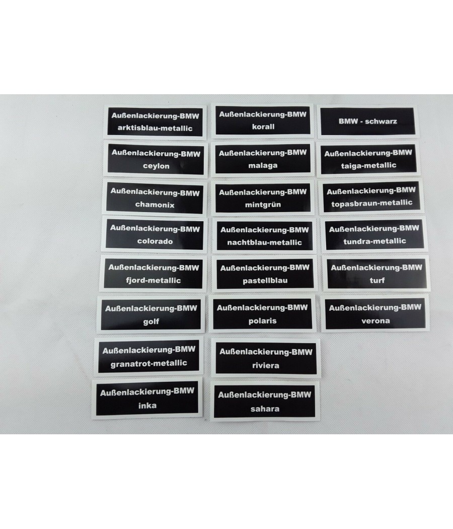 Sticker exterior paint colorado color code 002 BMW E9 2.5 CS - 3.0 CSL CS-12E9