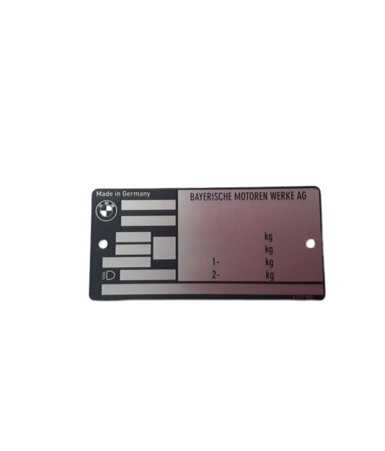 Typenschild Aluminium BMW E24 628 CSi - M635 CSi CS-111027E24