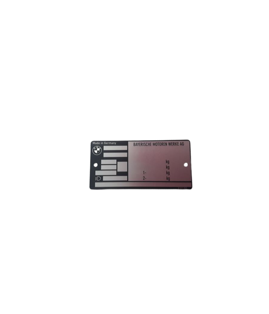 Typenschild Aluminium BMW E21 315 - 323i ab 10 / 1981 CS-111027E21