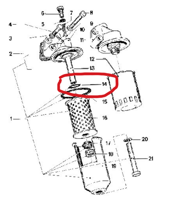 Seal small Oilfilter BMW E10 / E6 1502 - 2002 tii until 1974 CS-661120E10